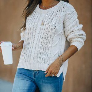 🍁3 for $30!!! NWT White Cable Knit Sweater